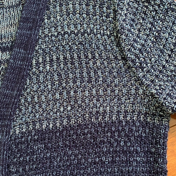 New Directions Petite Blue Color Blocked Cardigan - Picture 9 of 11